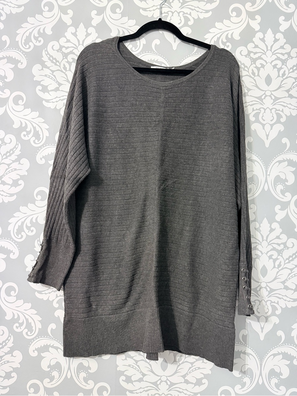 💫2/$25 • Ricki's Charcoal Gray Ribbed Tunic Sweater